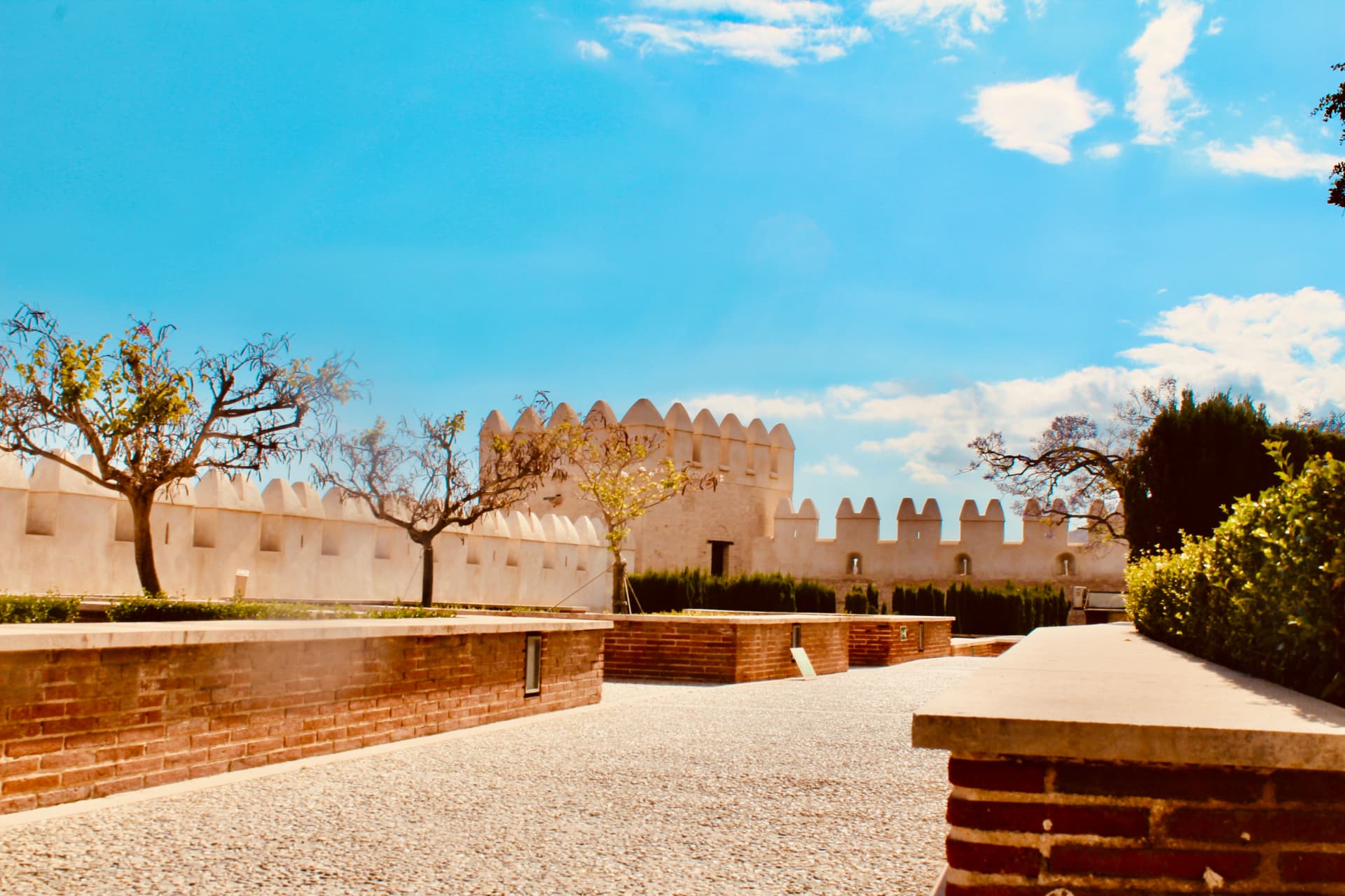 The sunlit Alcazaba of Almería